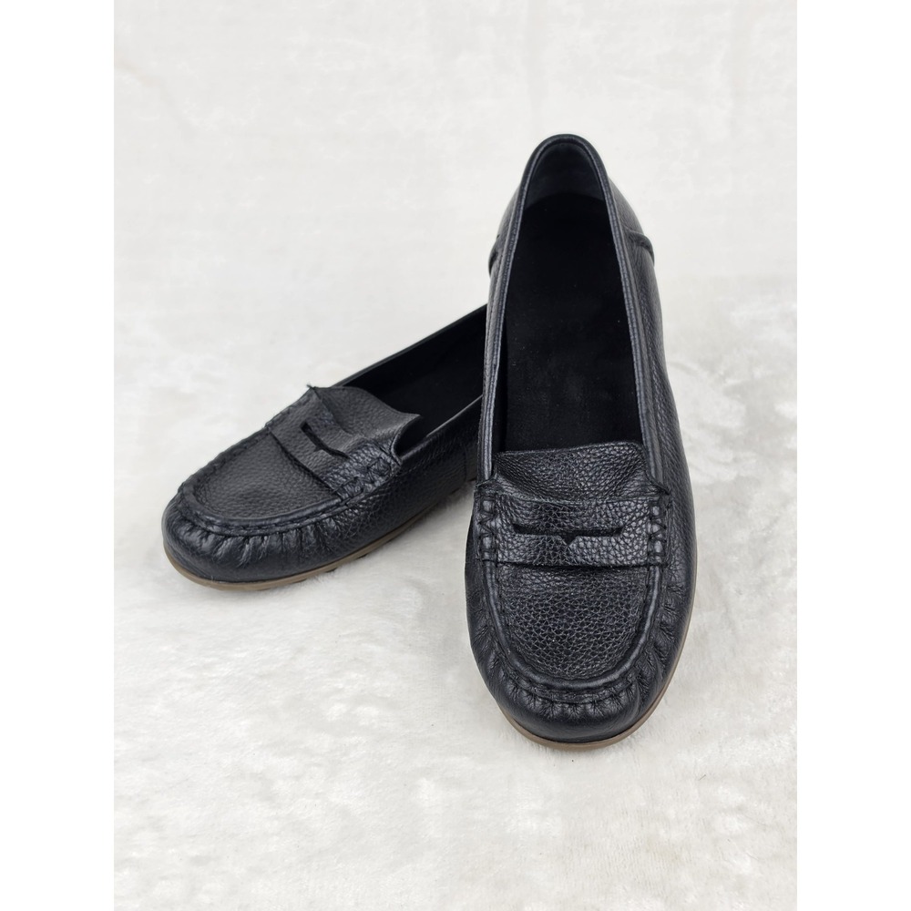 Vionic Marcy Driving Loafers Womens Size 9.5 Black Leather Penny Moccasin